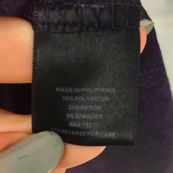 Simply Vera Vera Wang Semi Sheer Floral Top in Eggplant Purple - Picture 5 of 6